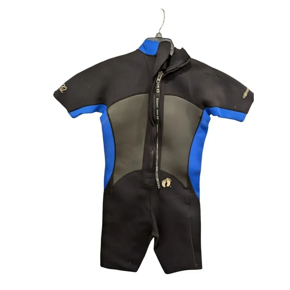 Hang Ten 3x2 Spring Wetsuit Mens XL See‎ Description Black Zip Up Short Sleeve